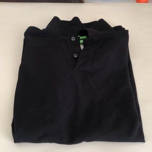 Hugo Boss Regular Fit Long Staple Cotton Short Sleeve Black Polo Shirt S…